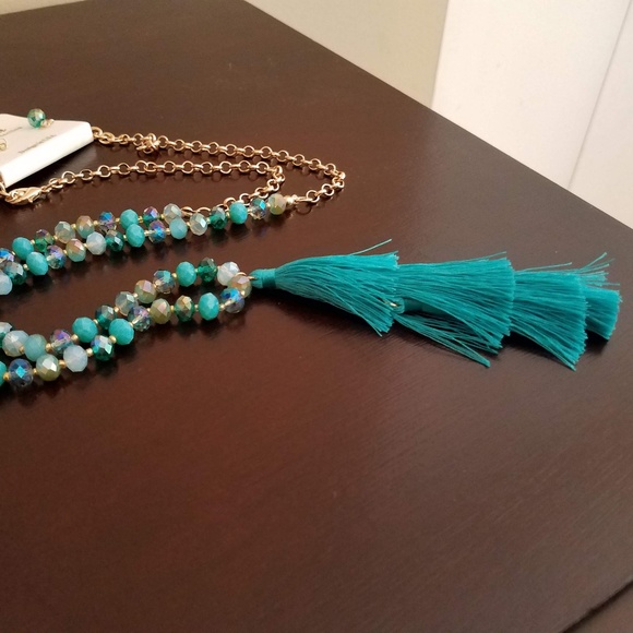 LAST 2! Long Tassel Necklace Set - Picture 3 of 8